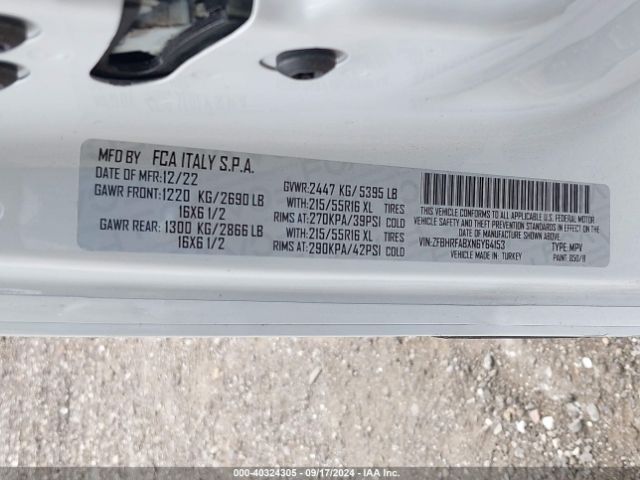 ZFBHRFABXN6Y64153 RAM Promaster City Cargo Van