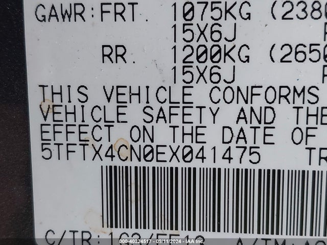 5TFTX4CN0EX041475 Toyota Tacoma