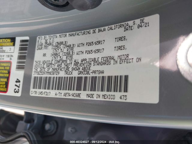 3TMBZ5DN7MM030729 Toyota Tacoma Trd Sport