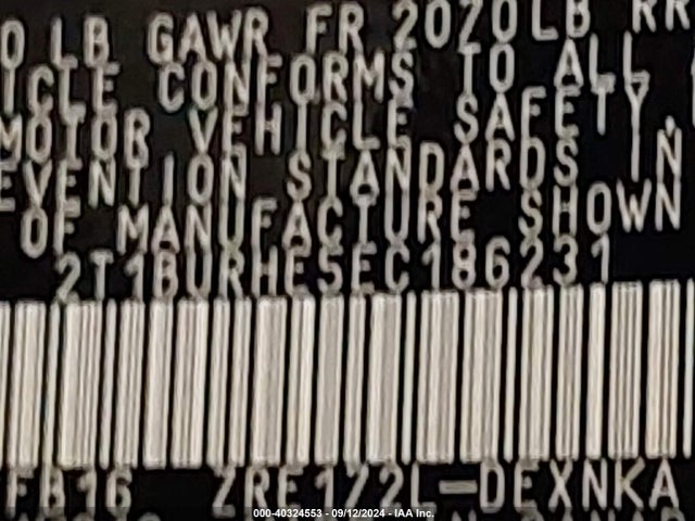 Toyota COROLLA LE 2014 2T1BURHE5EC186231 Image 9
