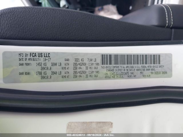 1C4SDJGJ1JC213475 Dodge Durango Srt Awd