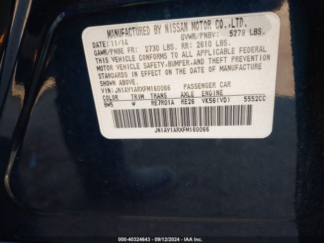 JN1AY1ARXFM160066 Infiniti Q70 5.6x