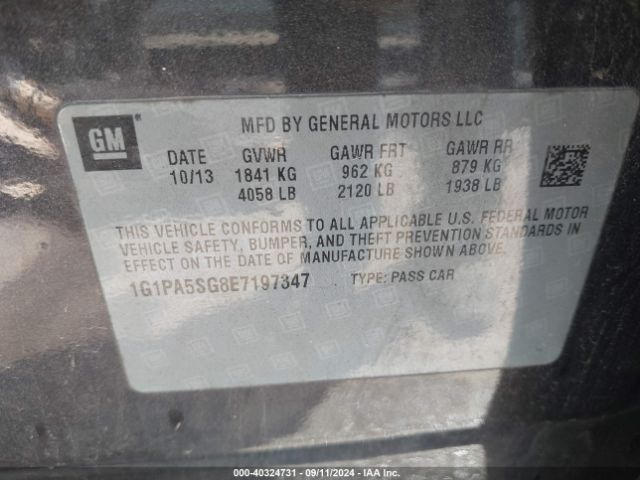 1G1PA5SG8E7197347 Chevrolet Cruze Ls Auto