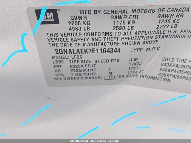 Chevrolet EQUINOX LS 2014 2GNALAEK7E1164344 Image 9
