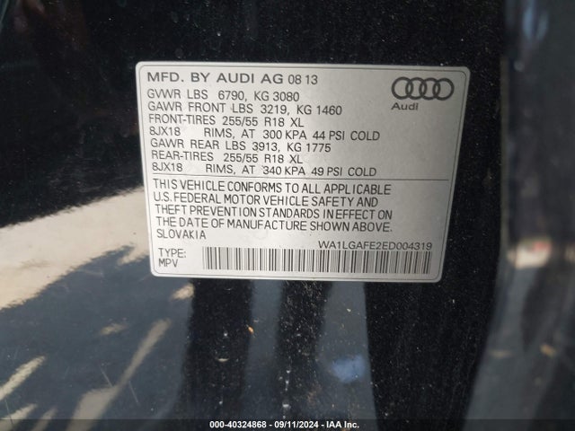 Audi Q7 3.0t Premium 2014 WA1LGAFE2ED004319 Image 9