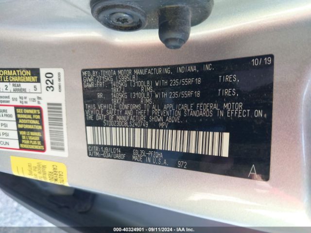5TDDZ3DC8LS240749 Toyota SIENNA XLE