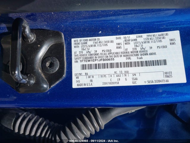 Ford F-150 Xlt 2018 1FTEW1EP1JFB00655 Image 9