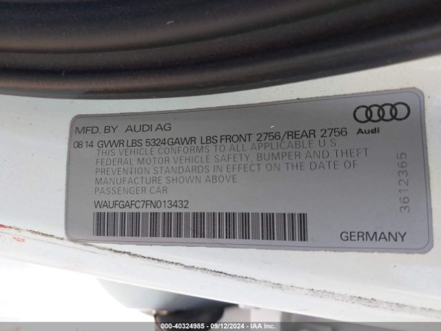 WAUFGAFC7FN013432 Audi A6 3.0t Premium Plus