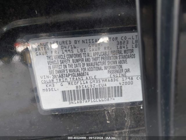 3N1AB7AP1GL660874 Nissan SENTRA SV
