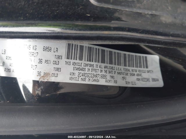 Dodge Grand Caravan Sxt 2017 2C4RDGCG3HR716891 Image 9
