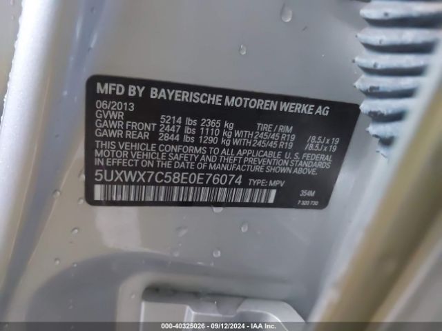 5UXWX7C58E0E76074 BMW X3 Xdrive35i