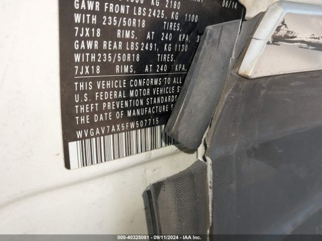 WVGAV7AX5FW507715 Volkswagen TIGUAN SE