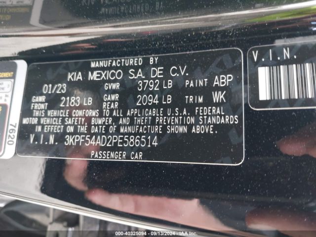 3KPF54AD2PE586514 KIA Forte Gt-line