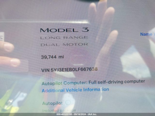 2020 TESLA MODEL 3 5YJ3E1EB0LF667638 Photo 6