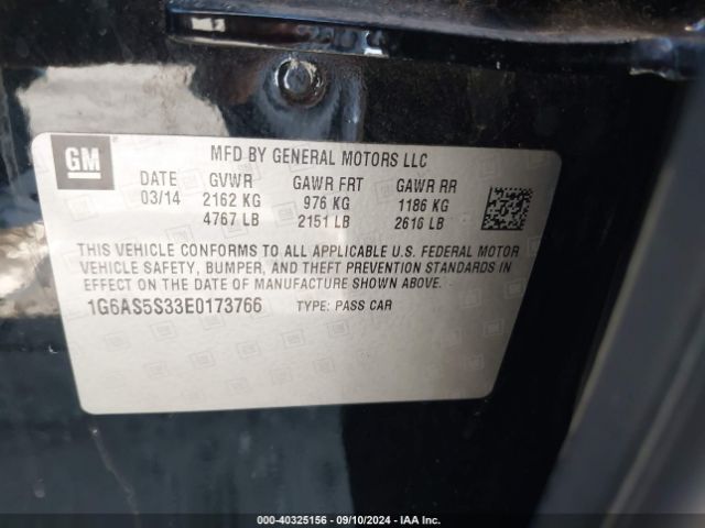 1G6AS5S33E0173766 Cadillac Cts Performance