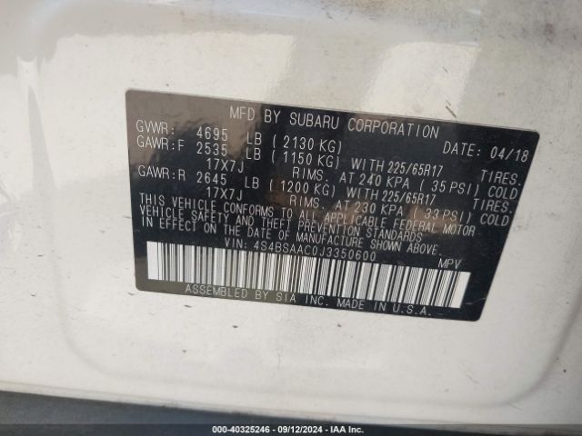 4S4BSAAC0J3350600 Subaru Outback 2.5i
