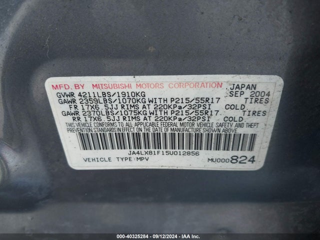 2005 MITSUBISHI OUTLANDER JA4LX81F15U012856 Photo 8