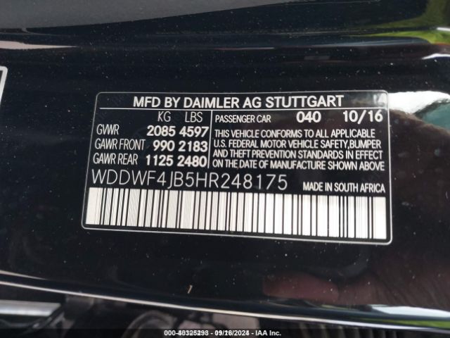 WDDWF4JB5HR248175 Mercedes-Benz C 300 Luxury/sport