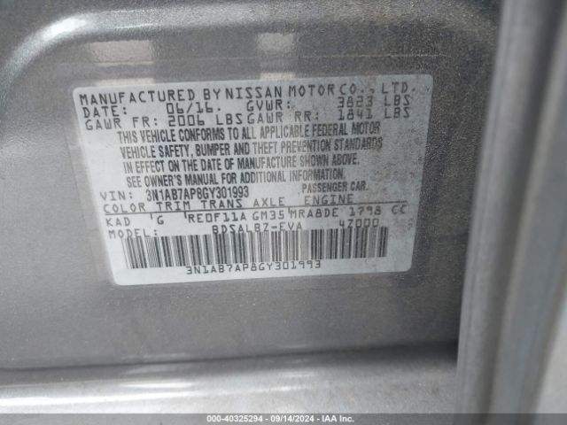 3N1AB7AP8GY301993 Nissan SENTRA S