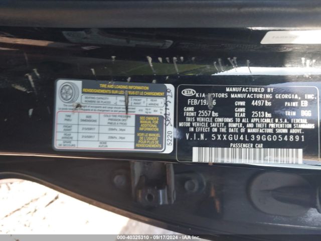 2016 KIA OPTIMA 5XXGU4L39GG054891 Photo 8
