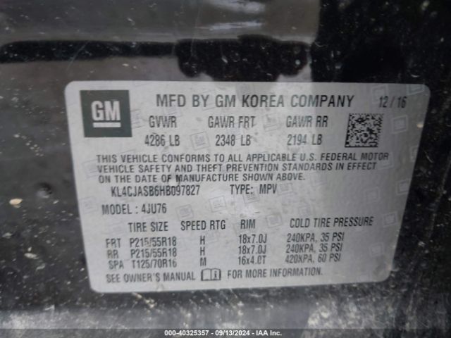 KL4CJASB6HB097827 Buick Encore Preferred