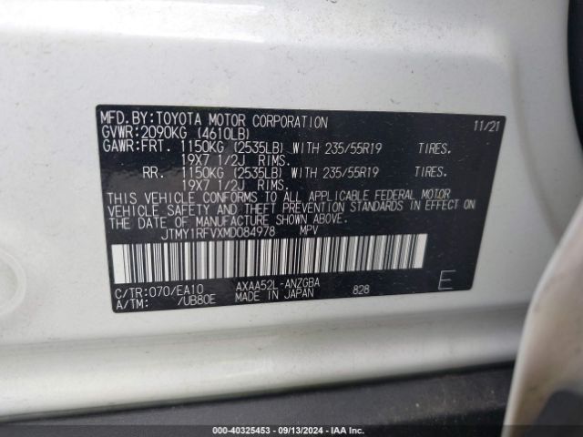 JTMY1RFVXMD084978 Toyota Rav4 Limited