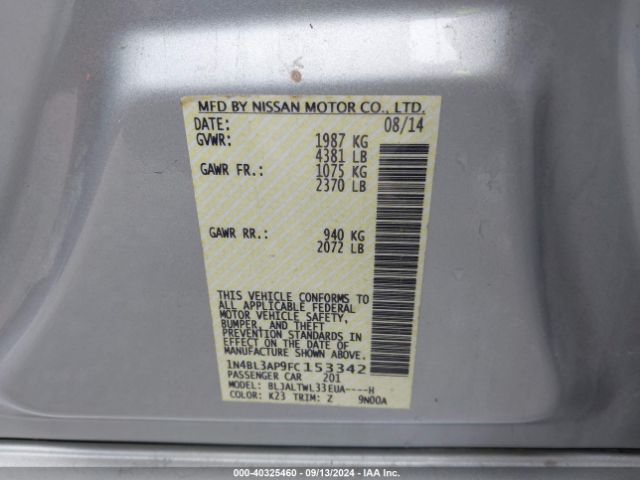 1N4BL3AP9FC153342 Nissan Altima