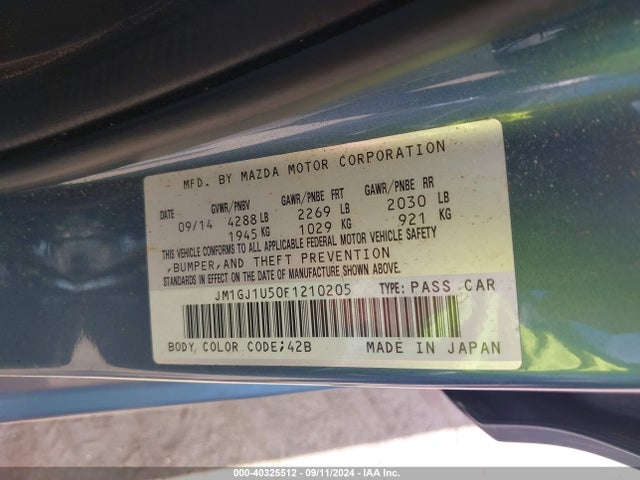 JM1GJ1U50F1210205 Mazda Mazda6 I Sport