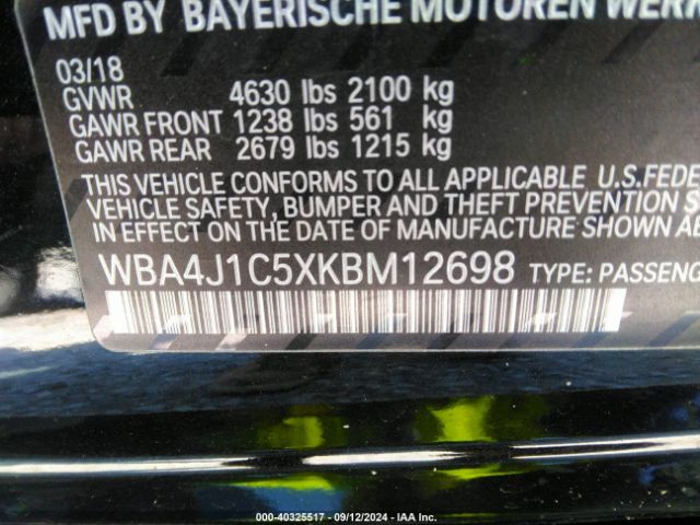 WBA4J1C5XKBM12698 BMW 430i Gran Coupe