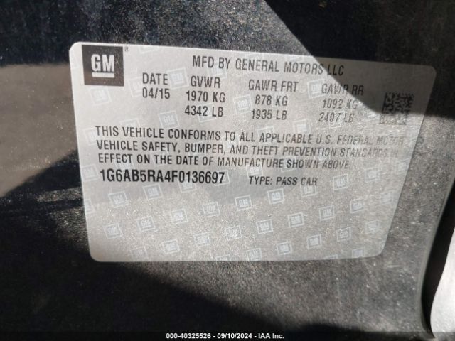 1G6AB5RA4F0136697 Cadillac ATS LUXURY