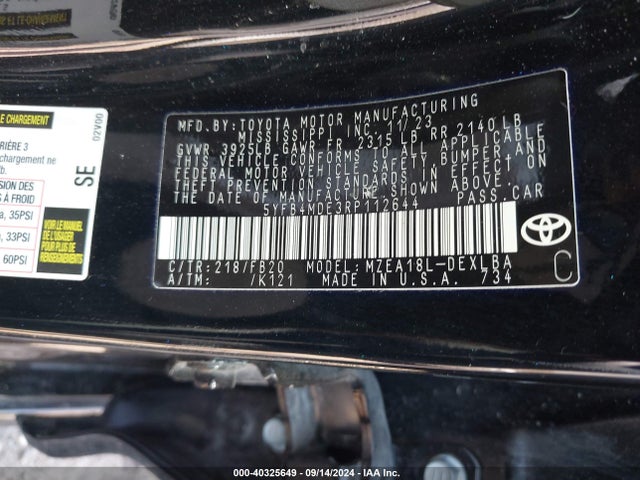 Toyota COROLLA LE 2024 5YFB4MDE3RP112644 Image 9
