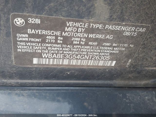 WBA8E3G54GNT26305 BMW 328i Xdrive