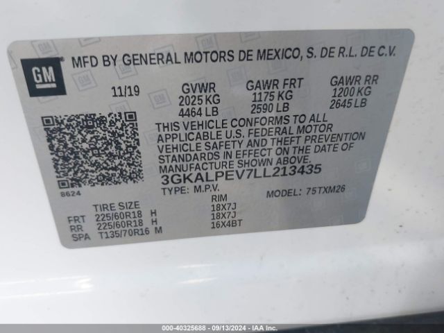 3GKALPEV7LL213435 GMC Terrain Fwd Slt