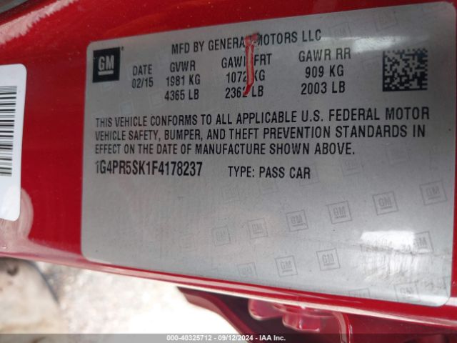1G4PR5SK1F4178237 Buick Verano Convenience Group
