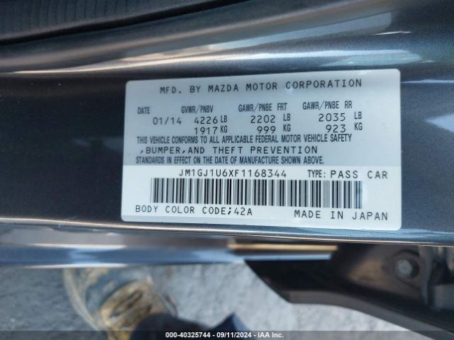 JM1GJ1U6XF1168344 Mazda MAZDA6
