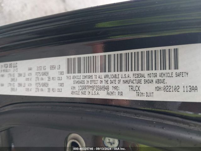 1C6RR7PM9FS580948 RAM 1500 Laramie Longhorn