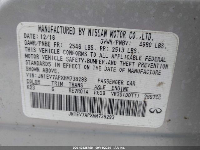 JN1EV7APXHM738293 Infiniti Q50 3.0t Premium
