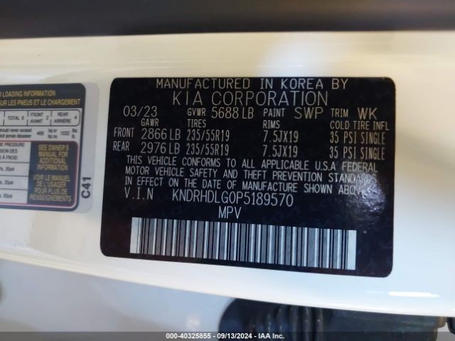 KNDRHDLG0P5189570 KIA Sorento Hybrid Ex