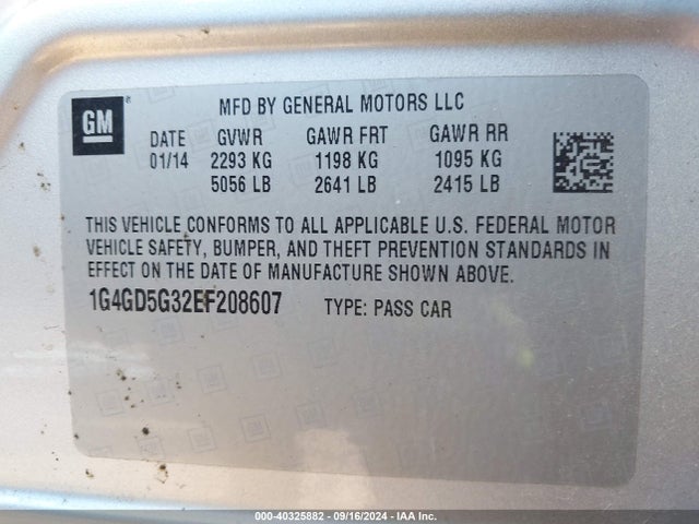 1G4GD5G32EF208607 Buick Lacrosse Premium I Group