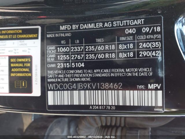 WDC0G4JB9KV138462 Mercedes-Benz GLC 300