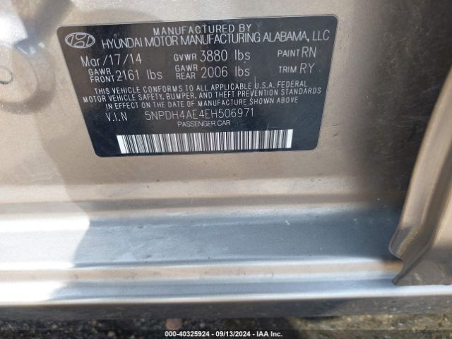 5NPDH4AE4EH506971 Hyundai Elantra Limited