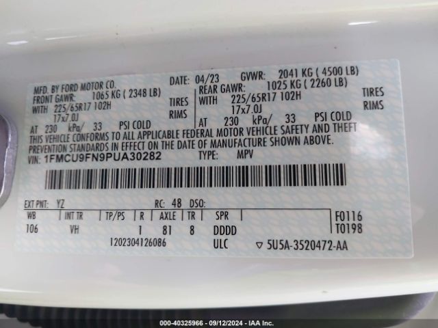 2023 FORD ESCAPE 1FMCU9FN9PUA30282 Photo 8