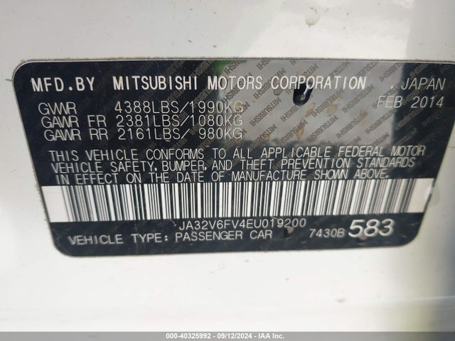 2014 MITSUBISHI LANCER JA32V6FV4EU019200 Photo 8