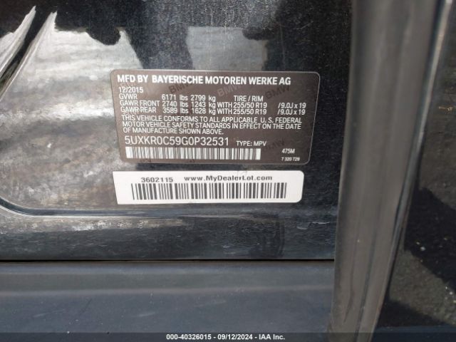 5UXKR0C59G0P32531 BMW X5 Xdrive35i