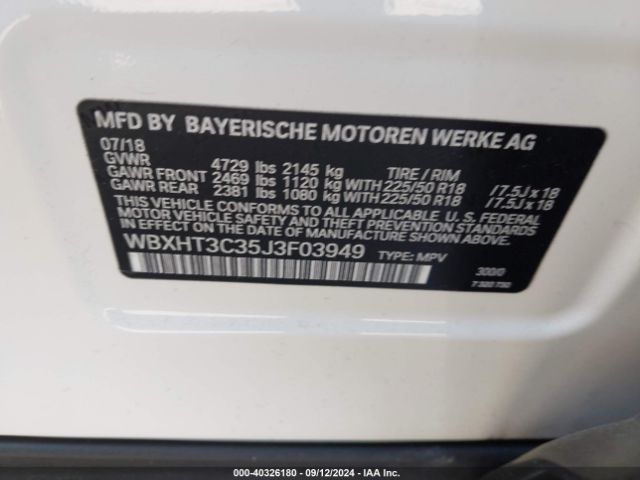 WBXHT3C35J3F03949 BMW X1 Xdrive28i