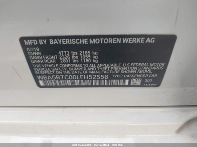 WBA5R7C00LFH52556 BMW 330i Xdrive