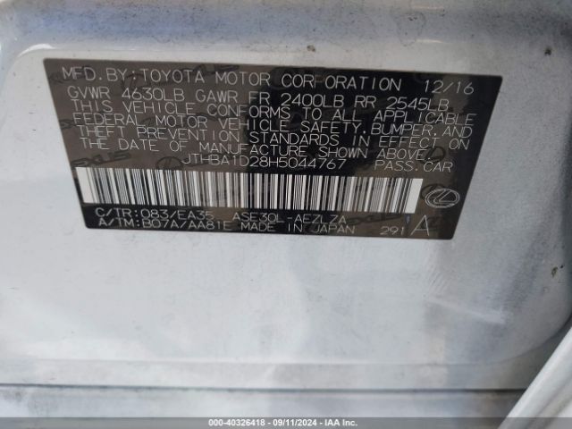 JTHBA1D28H5044767 Lexus IS 200T