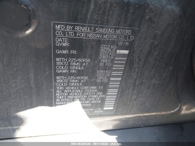 Nissan Rogue Sl 2016 KNMAT2MV9GP676994 Image 9