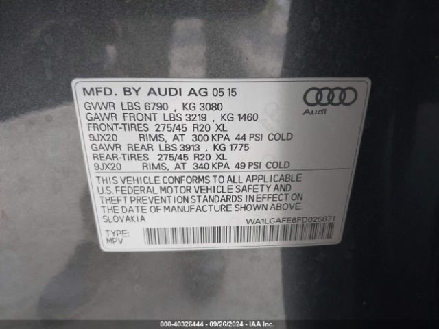 WA1LGAFE6FD025871 Audi Q7 3.0t Premium