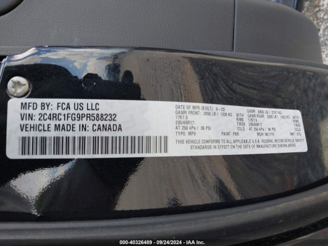 2C4RC1FG9PR588232 Chrysler Pacifica Touring